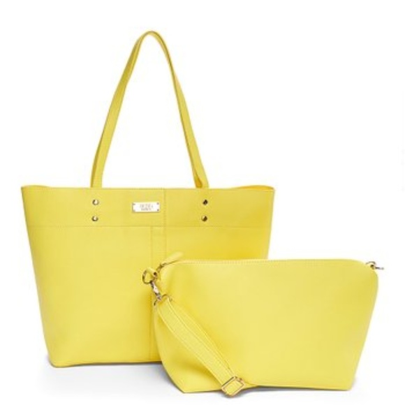 BCBG Paris Handbags - Yellow Oversize Tote with Crossover Bag to match